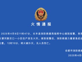 合肥长丰县一小区住户发生火灾，无人员伤亡
