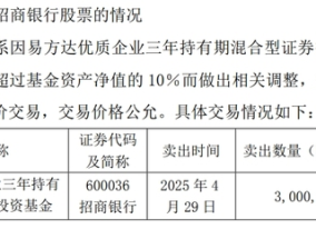 “顶流”张坤一日砍仓300万股招商银行，原来是持仓超限额了