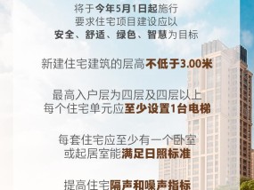 国家标准《住宅项目规范》落地：新建住宅层高不低于3米，4层及以上住宅设置电梯