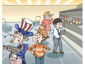 漫评美国物价上涨：“既要关税又要鸡蛋”