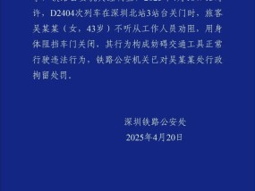 “伸腿阻止高铁关门”女子被拘留，除了事后处罚还能做什么？